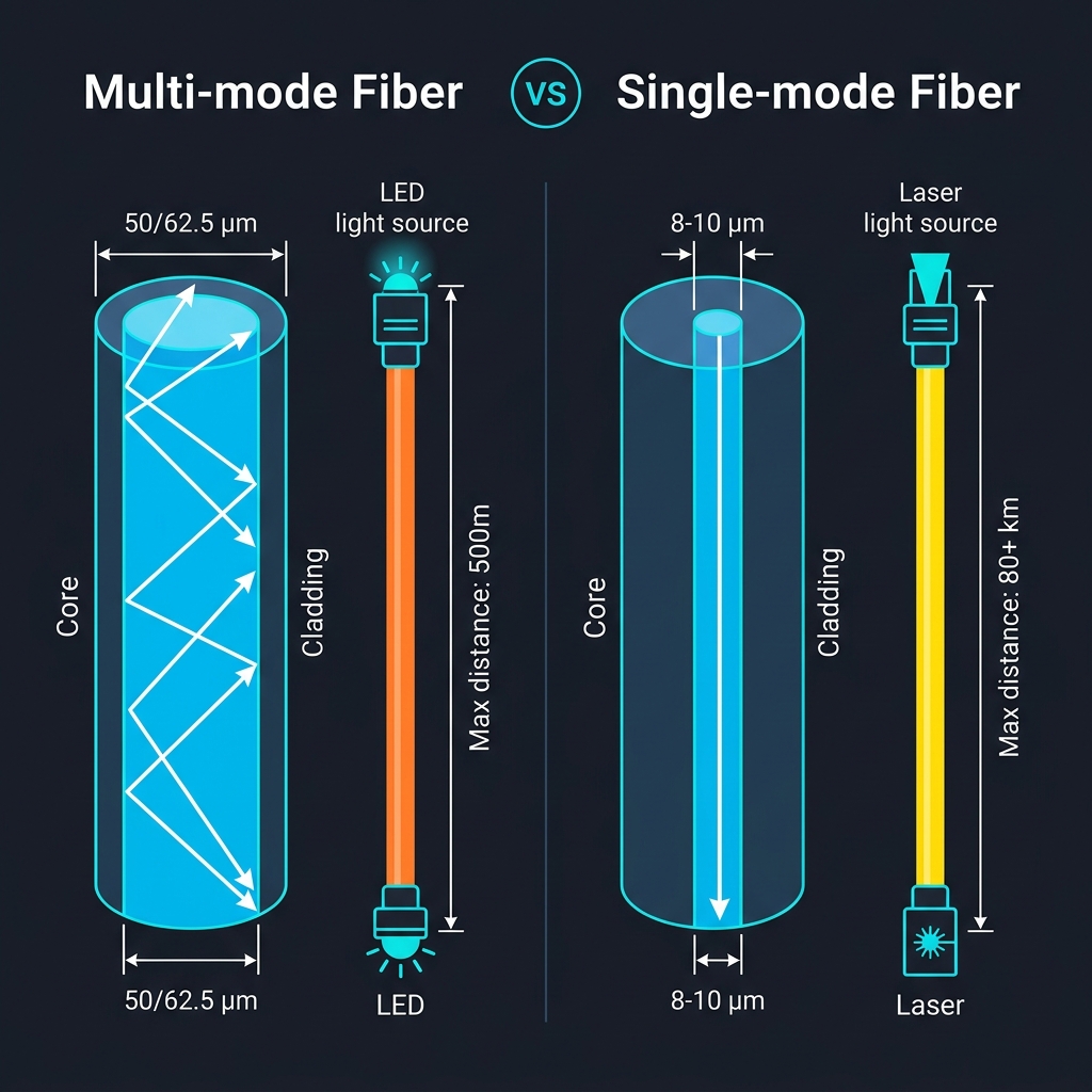 Multi-mode vs Single-mode Fiber Comparison
