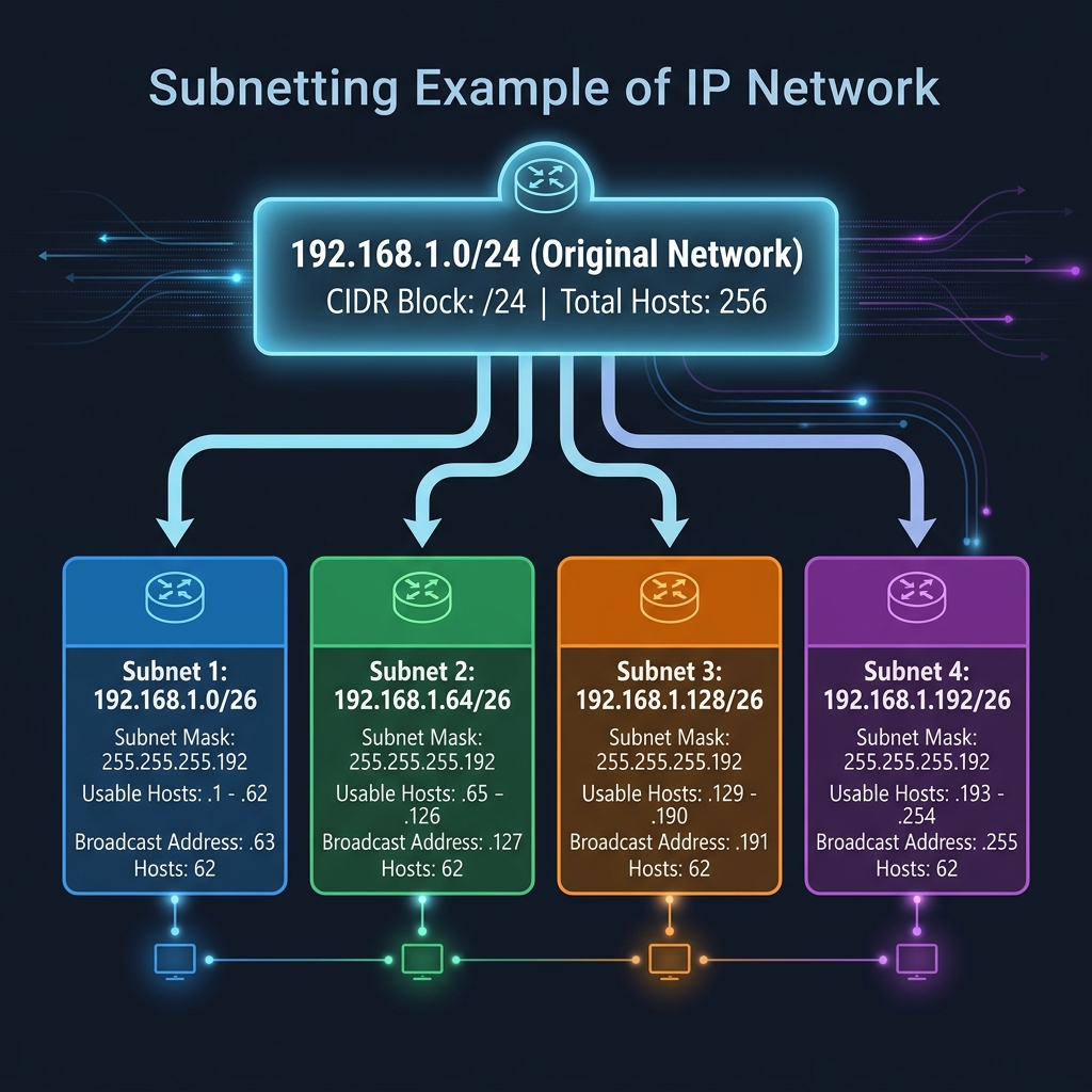 Subnetting Example — /24 to /26