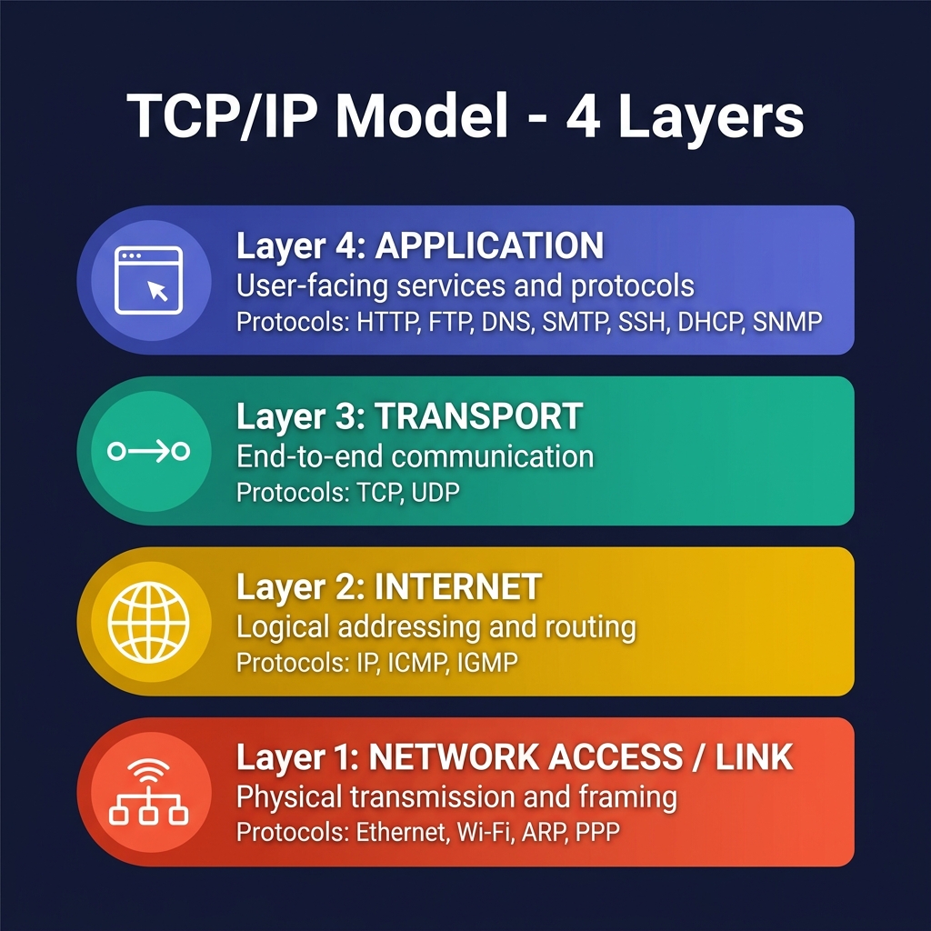 TCP/IP Model — 4 Layer Stack