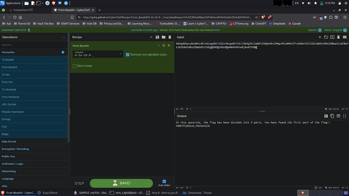 decoding on CyberChef website